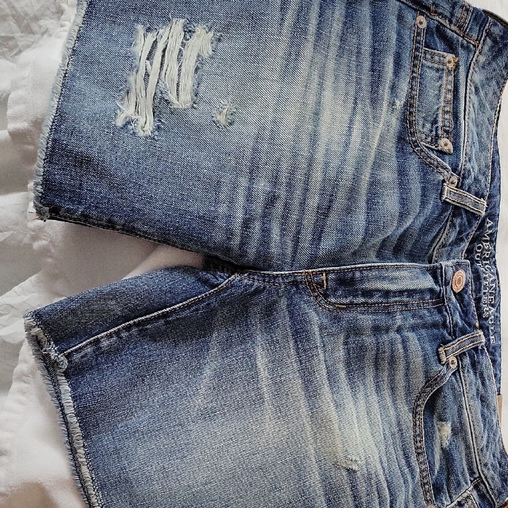 Distressed Denim Shorts